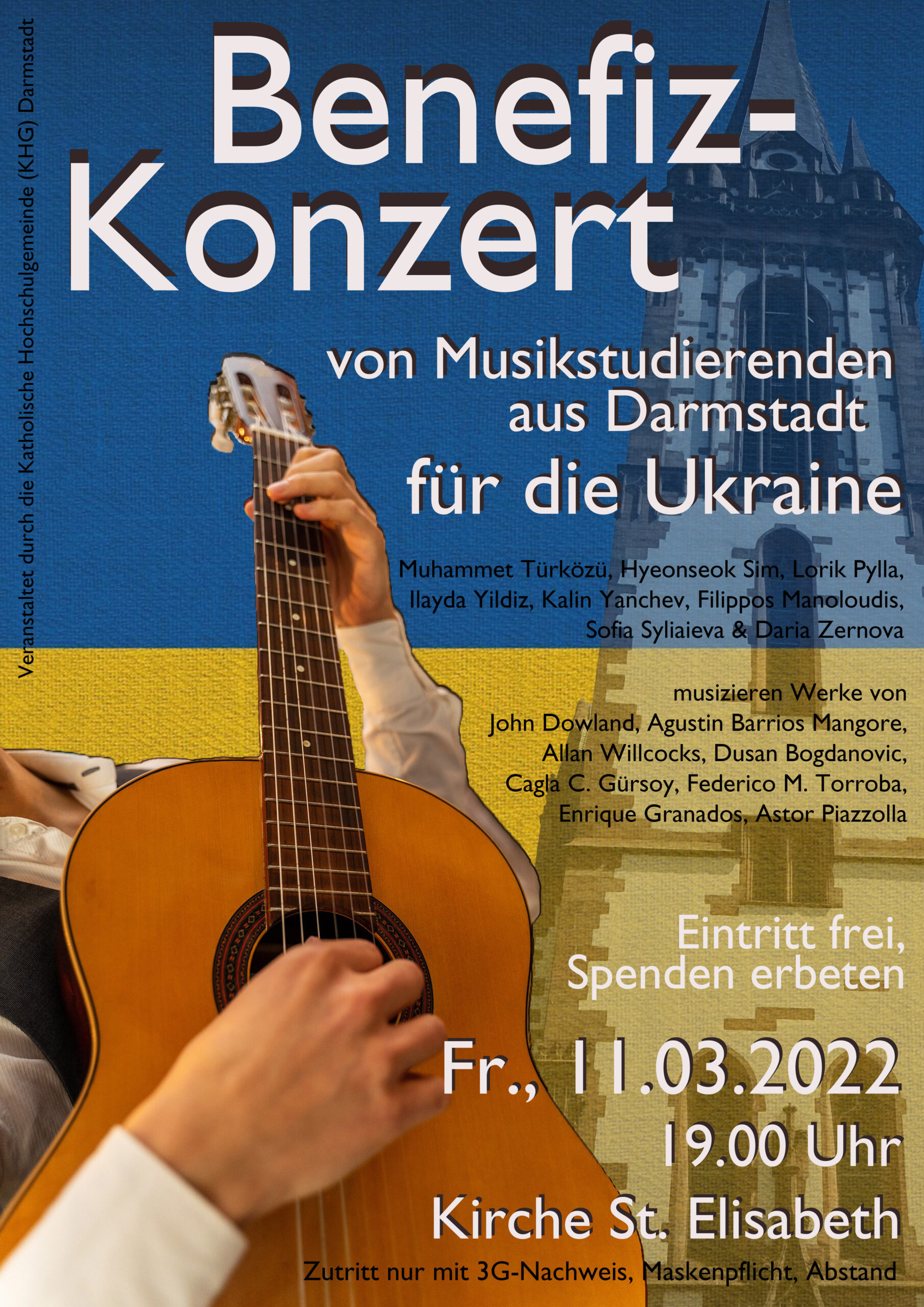 Plakat Benefizkonzert am 11.3.2022 um 19:00 Uhr in St. Elisabeth